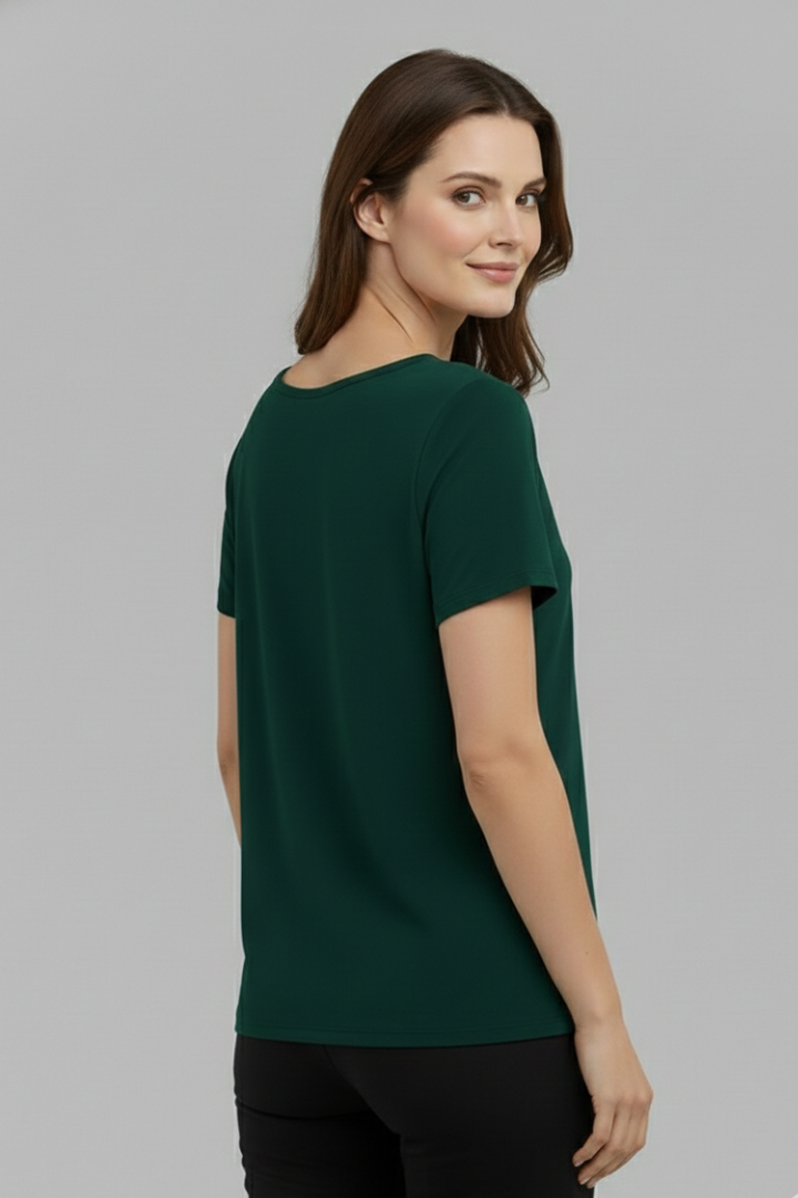 T-shirt da Donna con Spalle Scoperte e Applicazioni Floreali